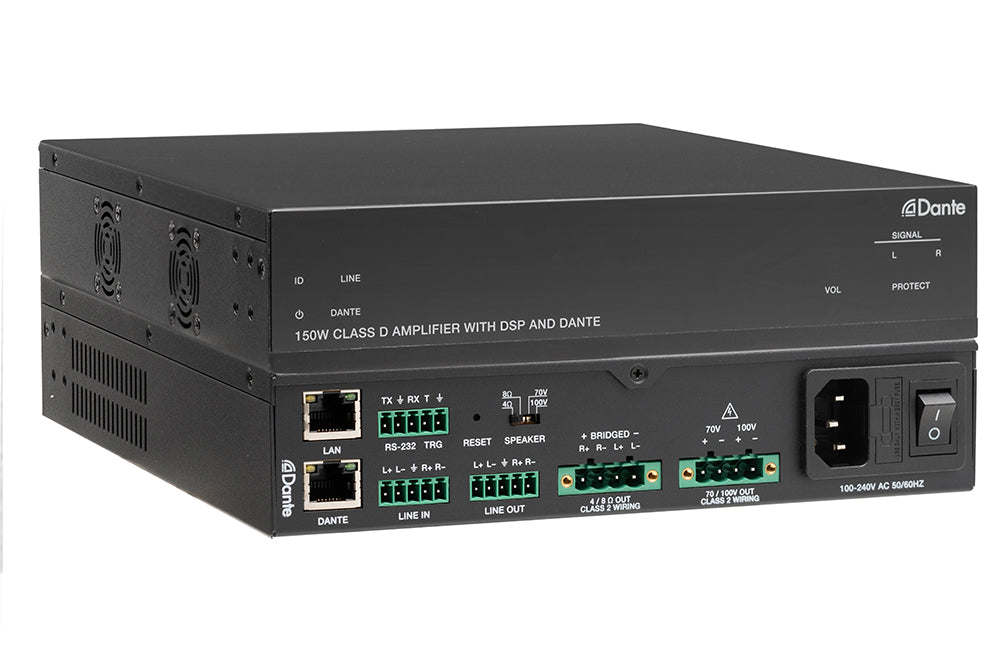 150W Class D Amplifier with DSP and Dante®