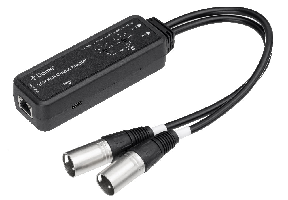 Dante® 2-Channel XLR Output Adapter
