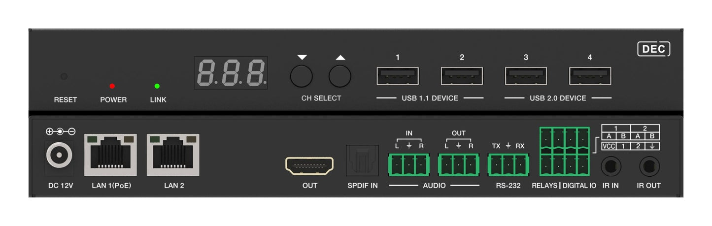 4K60 JPEG2000 AV over IP Encoder/Decoder — Dante Dual LAN