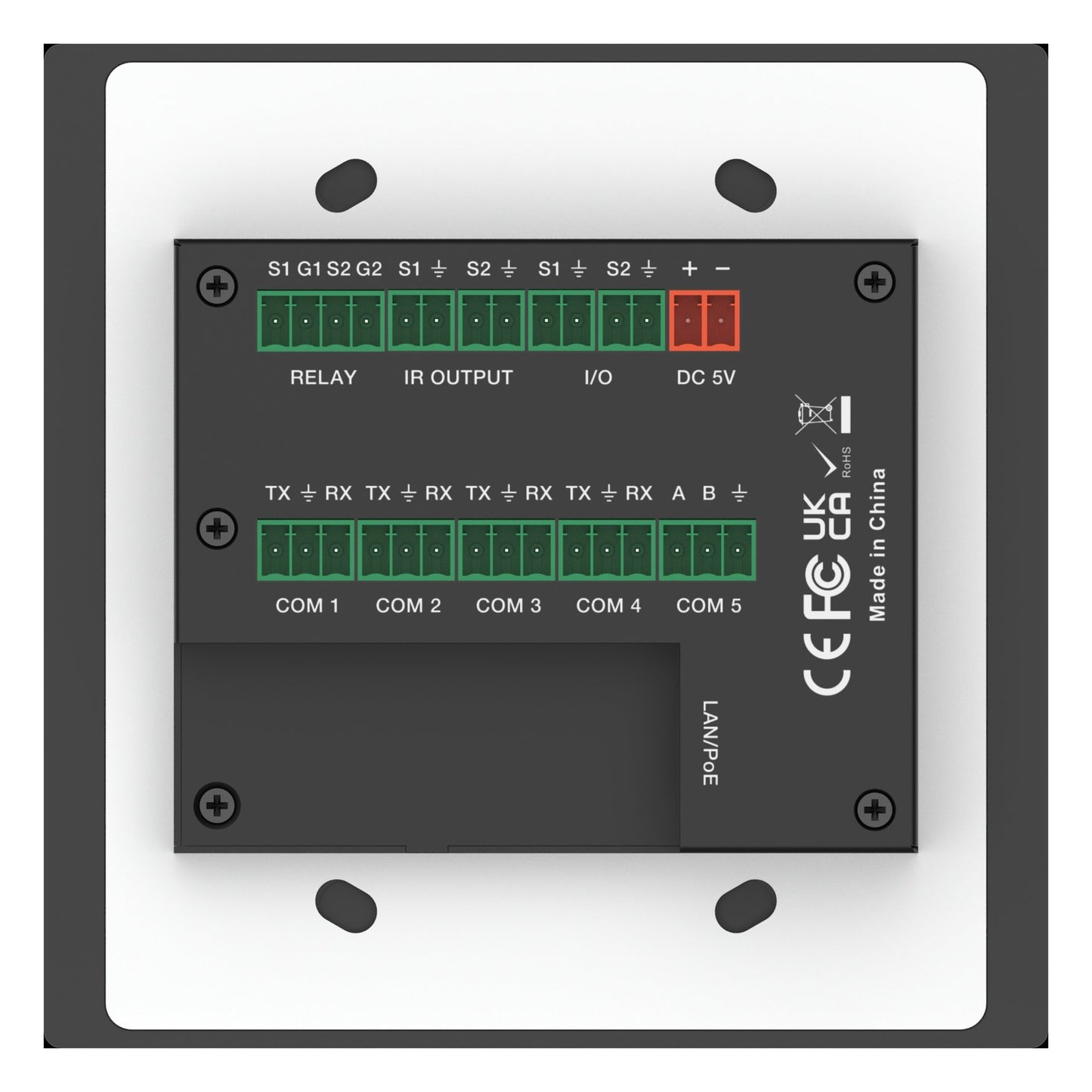 10-Button Programmable Wall Keypad with RS232, IR, Relay & PoE