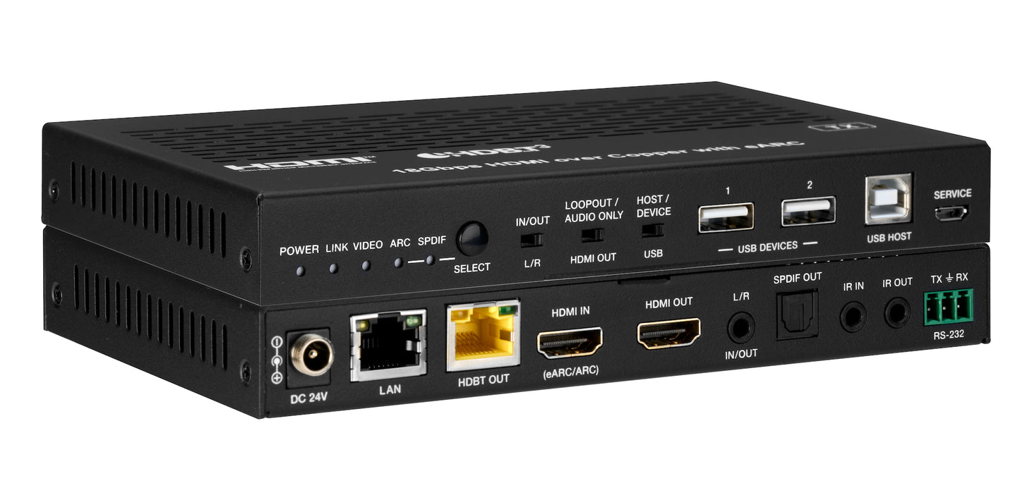 4K HDMI/eARC HDBaseT 3.0 Transmitter (100m) with USB 2.0 & Ethernet