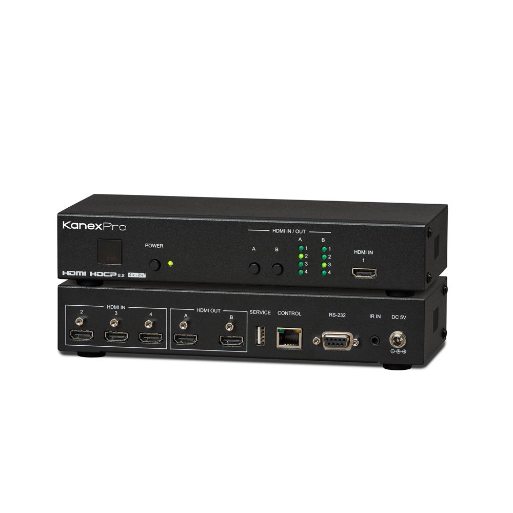 4×2 HDMI 2.0 Matrix Switcher with WebGUI, Telnet & RS-232 Control