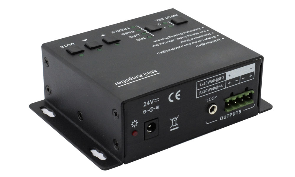 Mini 2-input Audio Amplifier with Mic Mixer