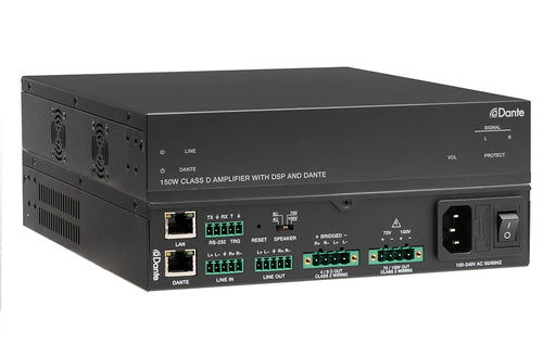150W Class D Amplifier with DSP and Dante®