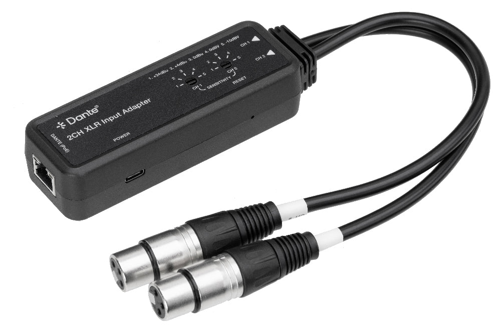 Dante® 2-Channel XLR Input Adapter