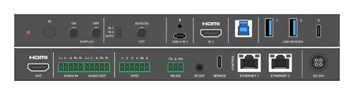 2×1 HDMI & USB-C Huddle Room Switcher with USB 3.2 KVM