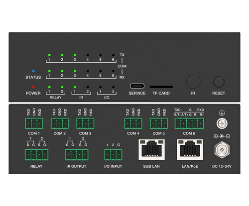 Compact AV Control Processor with 6-Port Serial, Relay & Dual Gigabit PoE