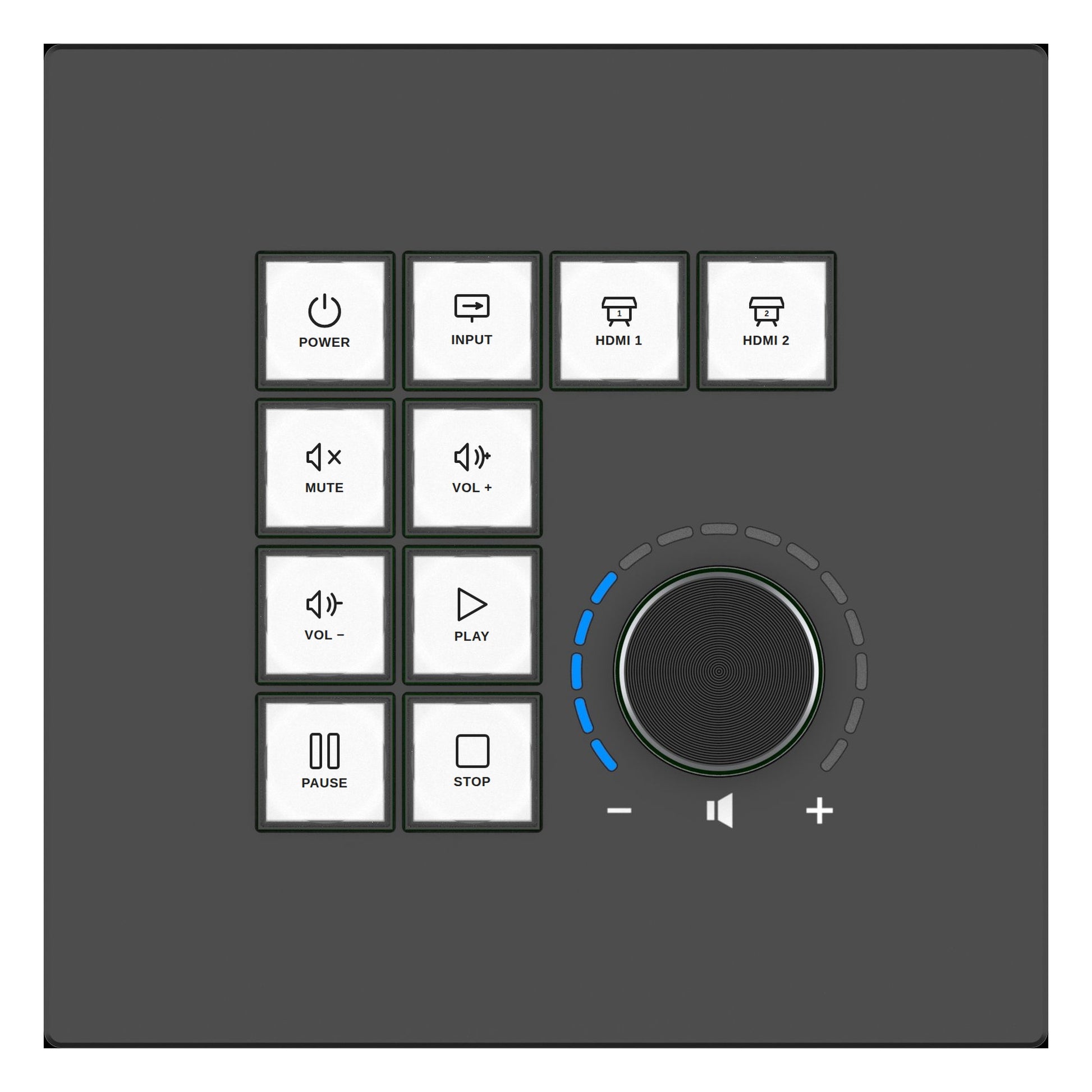 10-Button Programmable Wall Keypad with RS232, IR, Relay & PoE