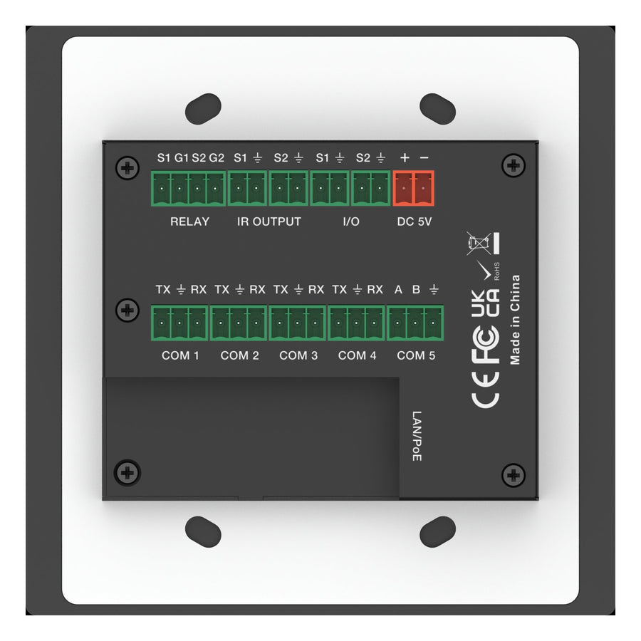 10-Button Programmable Wall Keypad with RS232, IR, Relay & PoE