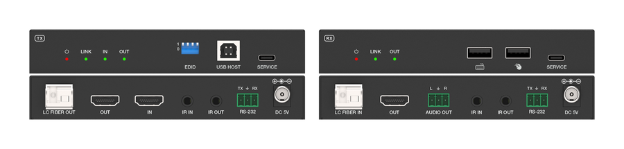 4K60 HDMI-over-Fiber Extender with Full Control over One Fiber (10km)