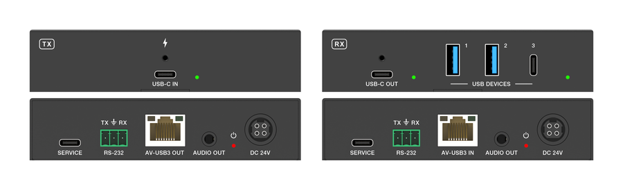 4K60 USB-C to USB-C Extender Kit with USB 3.2, 100W Charging and Touch Return, 40m