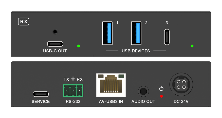 4K60 USB-C to USB-C Extender Kit with USB 3.2, 100W Charging and Touch Return, 40m