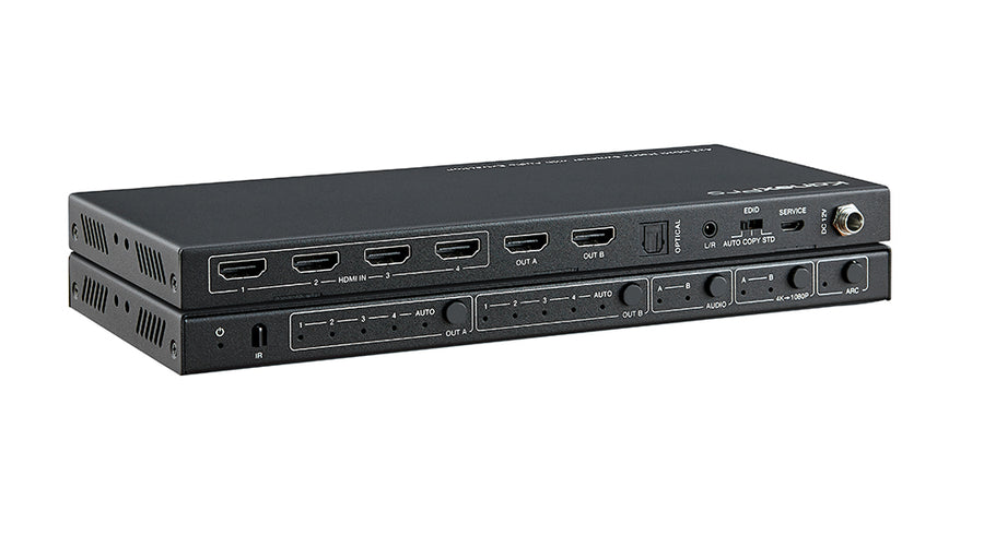 4×2 HDMI 2.0 Matrix Switcher with Optical & Analog Audio Extraction
