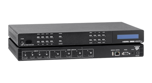 4×4 HDMI 2.0 Matrix Switcher with Independent Analog Audio Outputs