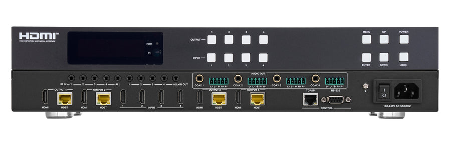 4×4 HDBaseT Matrix Switcher with 4K60 & CAT Extension (150m)