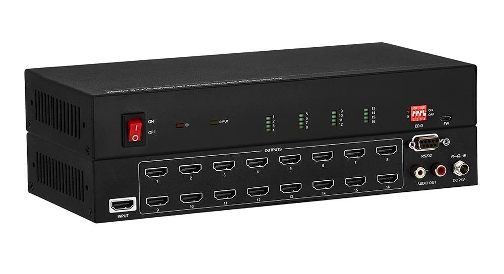 1x16 HDMI 2.0 Splitter with Downscaling
