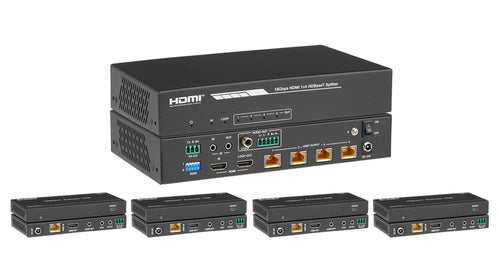 4K60 1×4 HDMI Distribution Amplifier over CAT6 — 150m/492ft