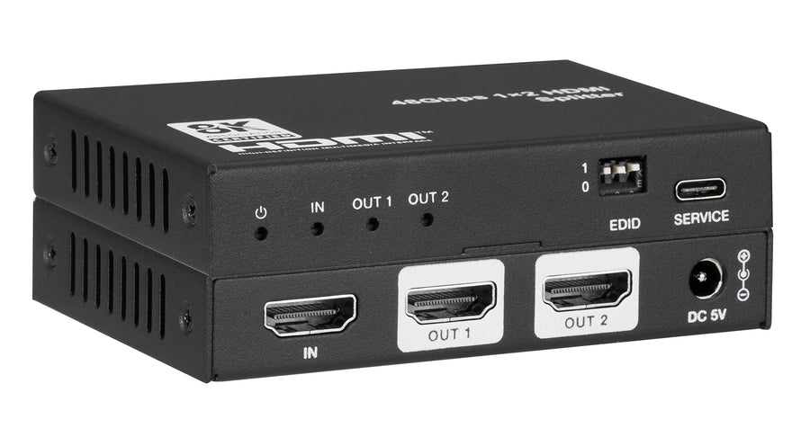 8K 1×2 HDMI 2.1 Splitter with Auto Downscaling