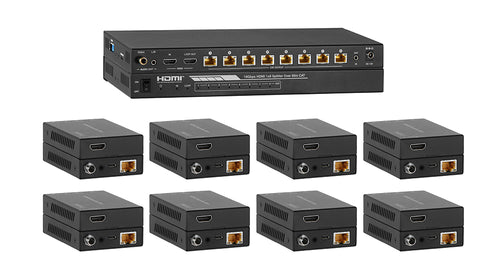 4K60 1×8 HDMI Distribution Amplifier over CAT6 — 60m/197ft