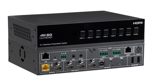 5×1 HDMI/USB-C 4K60 Seamless Presentation Switch with HDBaseT 3.0 70m Out