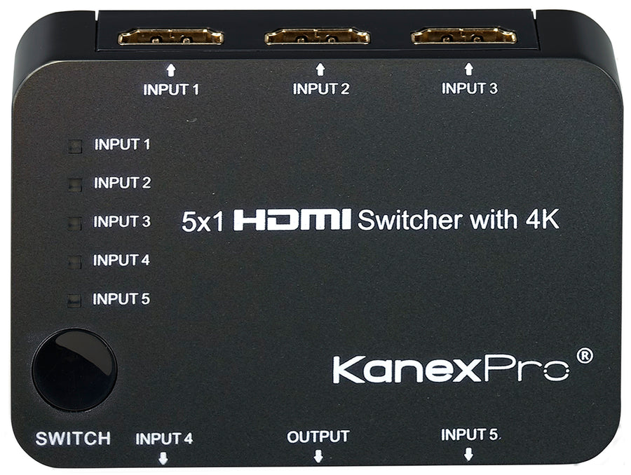 5x1 HDMI Switcher with 4K Support by KanexPro