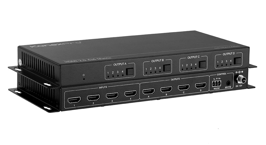 4×4 HDMI Matrix Switcher with Independent 4K Downscaling & HDR Support