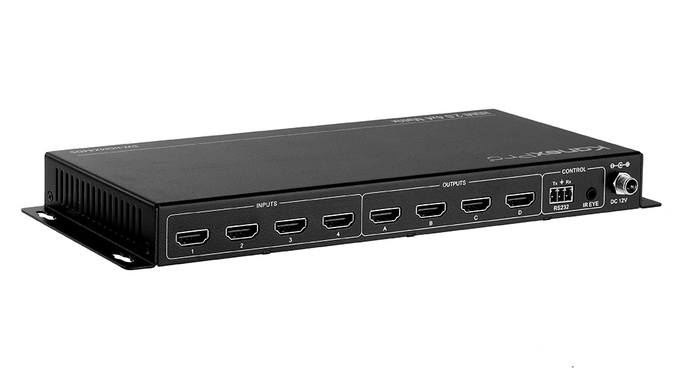 HDMI 2.0 4x4 Matrix Switcher with 4K to 1080p Down-scaling