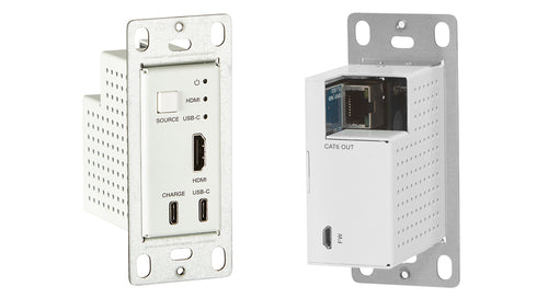 2×1 HDMI & USB-C HDBaseT Wall Plate Extender Kit — 50 Meters