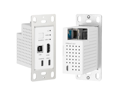 2×1 HDMI & USB-C HDBaseT Wall Plate Extender Kit with KVM